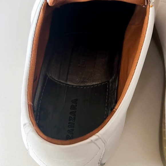 Zanzara Drum White Soft Lace Up Leather Sneakers Men’s Sz 10.5 - Picture 14 of 16